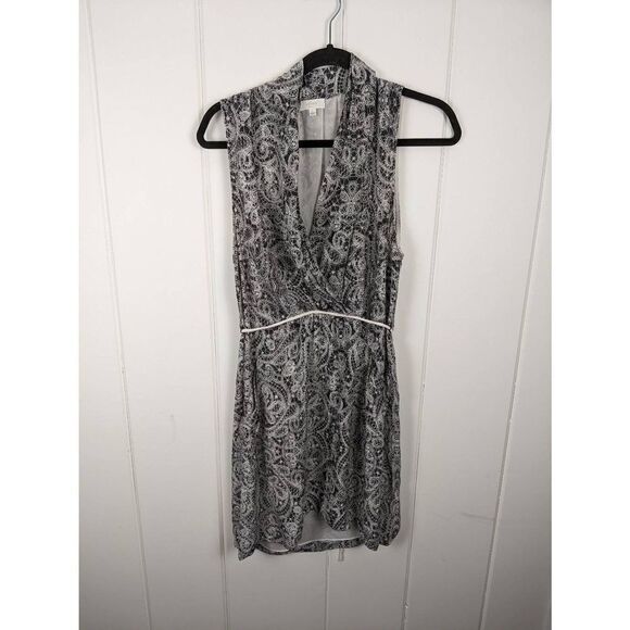 Aritzia Wilfred Women's Black and White Patterned Sabine Silk Mini Dress Size Me - Picture 1 of 7